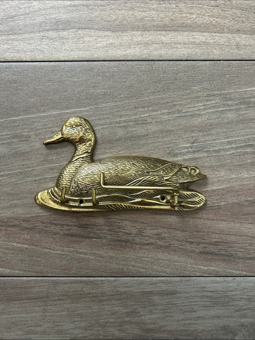 Vintage Brass Duck Tie or Belt Hook Rack